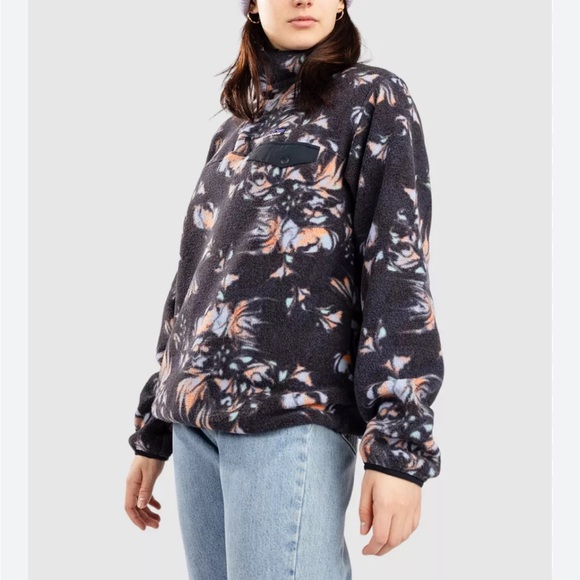 NWT Patagonia Lightweight Synchilla Snap Pullover Medium Swirl Floral Pitch Blue - Picture 2 of 8